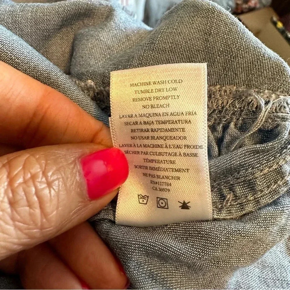 Rails Vintage Wash Chambray Lyocell Drop Waist Dress - Picture 9 of 9